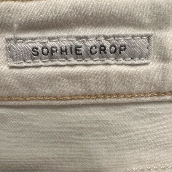 Agolde High Rise Sophie Crop Distressed Stretch Skinny Jeans White Size 32 - Picture 5 of 6